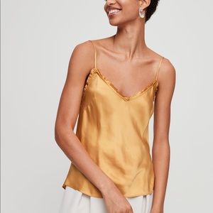 Aritzia Wilfred satin ruffle camisole